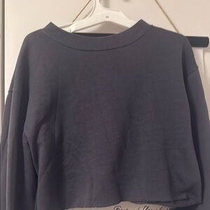 Divided Gray Boxy Cropped Hoodie